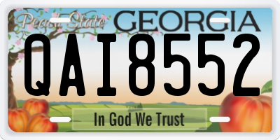 GA license plate QAI8552