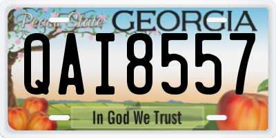 GA license plate QAI8557