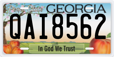 GA license plate QAI8562