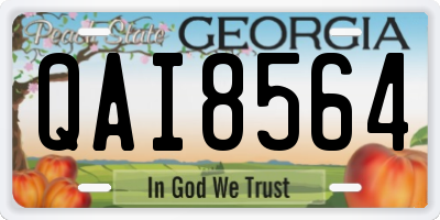 GA license plate QAI8564