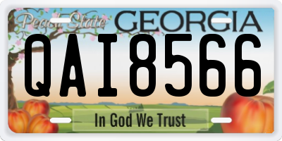 GA license plate QAI8566