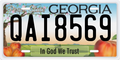 GA license plate QAI8569