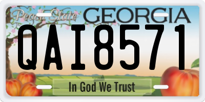 GA license plate QAI8571