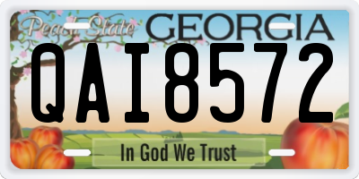 GA license plate QAI8572