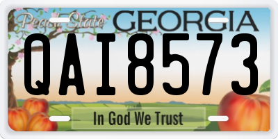 GA license plate QAI8573