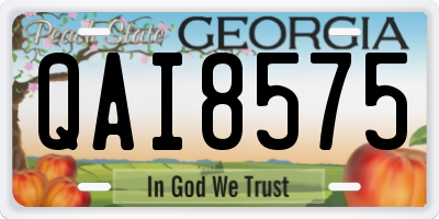 GA license plate QAI8575