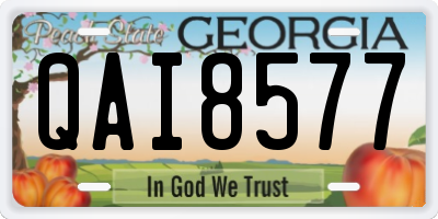 GA license plate QAI8577