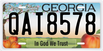GA license plate QAI8578