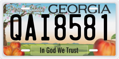 GA license plate QAI8581