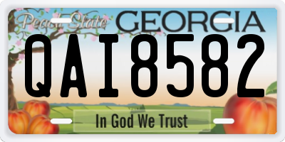 GA license plate QAI8582