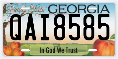 GA license plate QAI8585