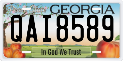 GA license plate QAI8589