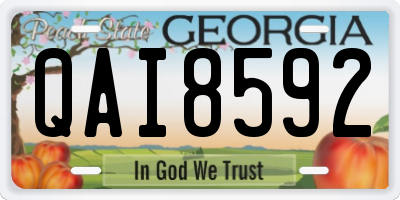 GA license plate QAI8592