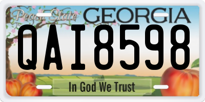 GA license plate QAI8598