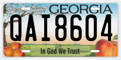 GA license plate QAI8604