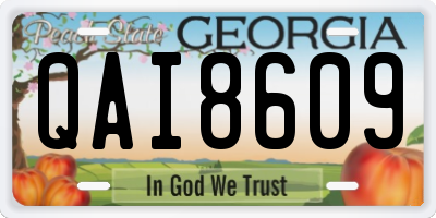 GA license plate QAI8609
