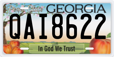 GA license plate QAI8622