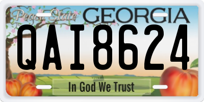 GA license plate QAI8624