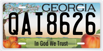 GA license plate QAI8626