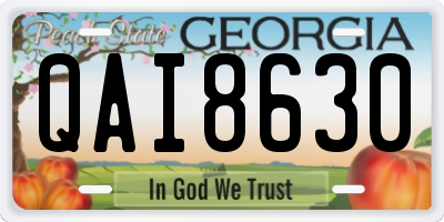 GA license plate QAI8630