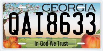 GA license plate QAI8633
