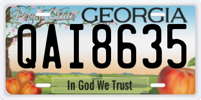 GA license plate QAI8635