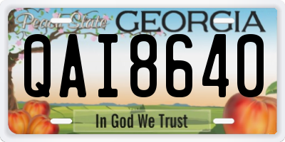GA license plate QAI8640