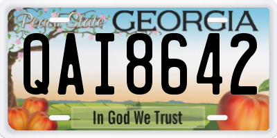 GA license plate QAI8642