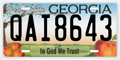 GA license plate QAI8643