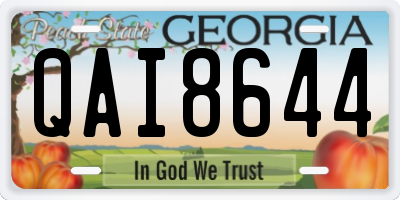 GA license plate QAI8644