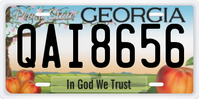 GA license plate QAI8656