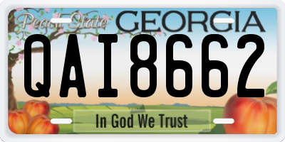 GA license plate QAI8662