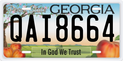 GA license plate QAI8664