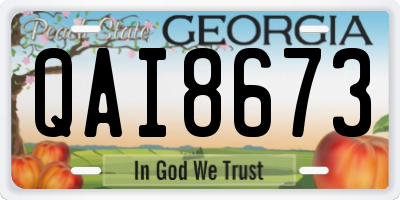 GA license plate QAI8673