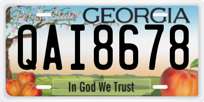 GA license plate QAI8678
