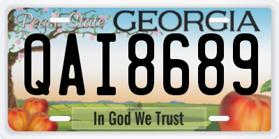 GA license plate QAI8689
