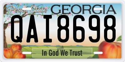 GA license plate QAI8698