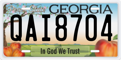 GA license plate QAI8704