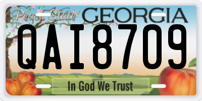 GA license plate QAI8709