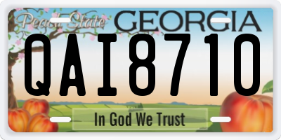 GA license plate QAI8710