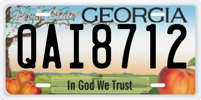 GA license plate QAI8712