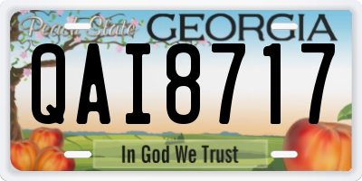 GA license plate QAI8717