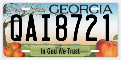 GA license plate QAI8721