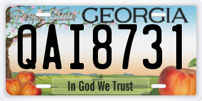 GA license plate QAI8731