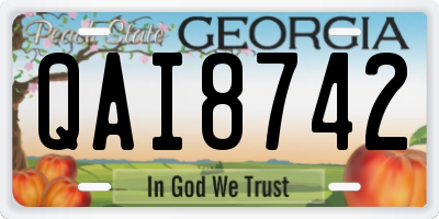 GA license plate QAI8742