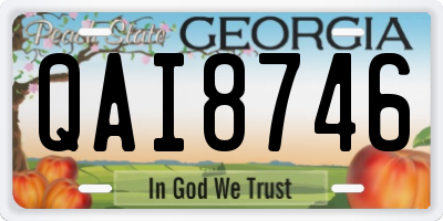 GA license plate QAI8746