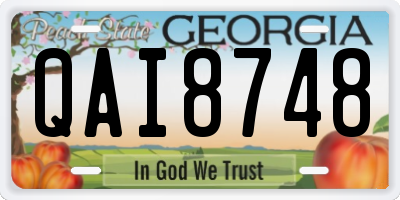 GA license plate QAI8748