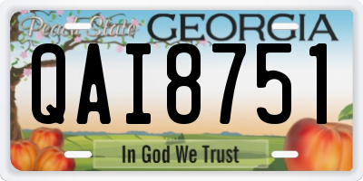 GA license plate QAI8751
