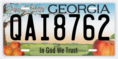 GA license plate QAI8762