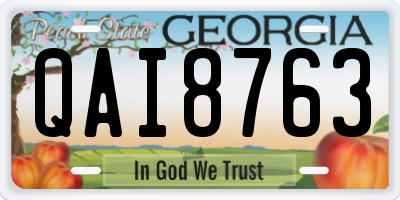 GA license plate QAI8763
